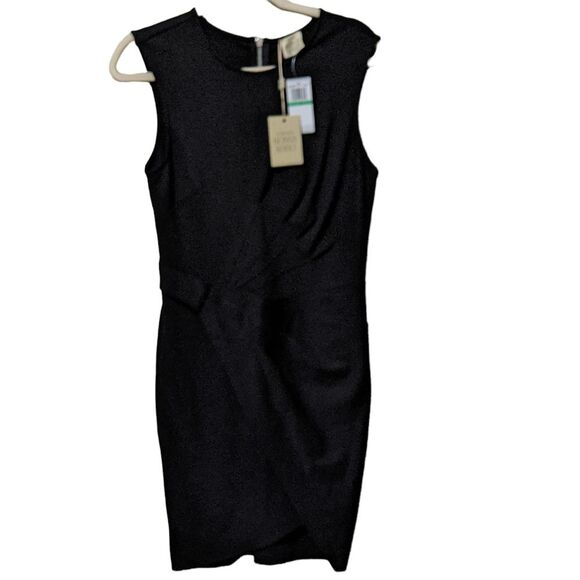 NWT Torn by Ronny Kobo NYC black stretch wrap detail sleeveless mini dress Large - Picture 8 of 11
